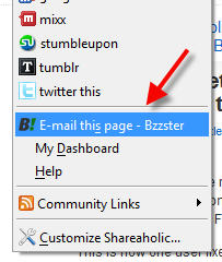 email this page - bzzster