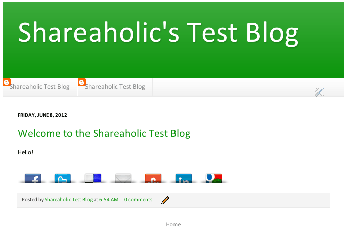 Shareaholic Test Blog
