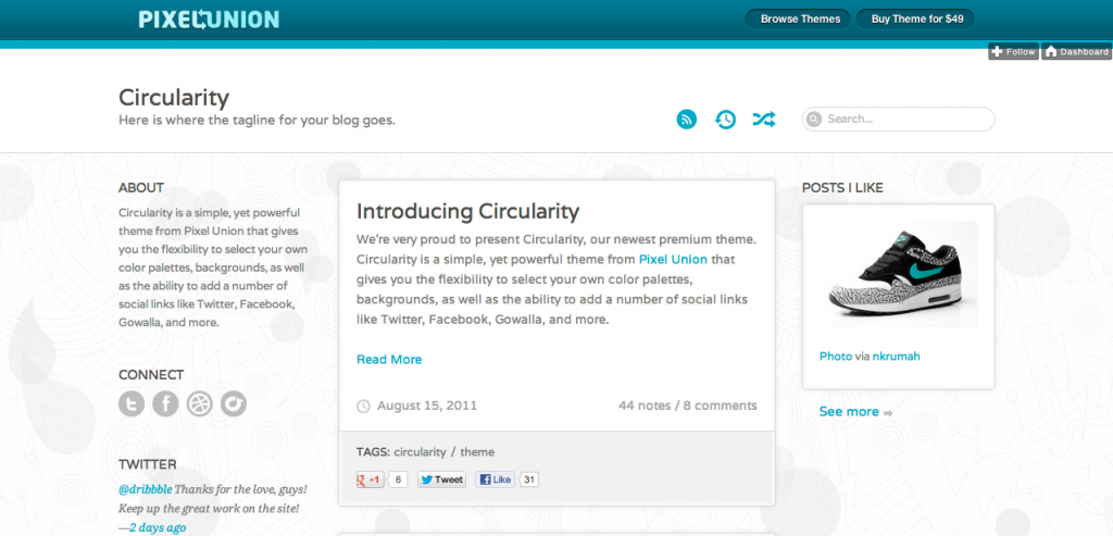 Circularity Tumblr Theme