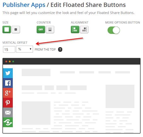 Offsetting Shareaholic floated share buttons