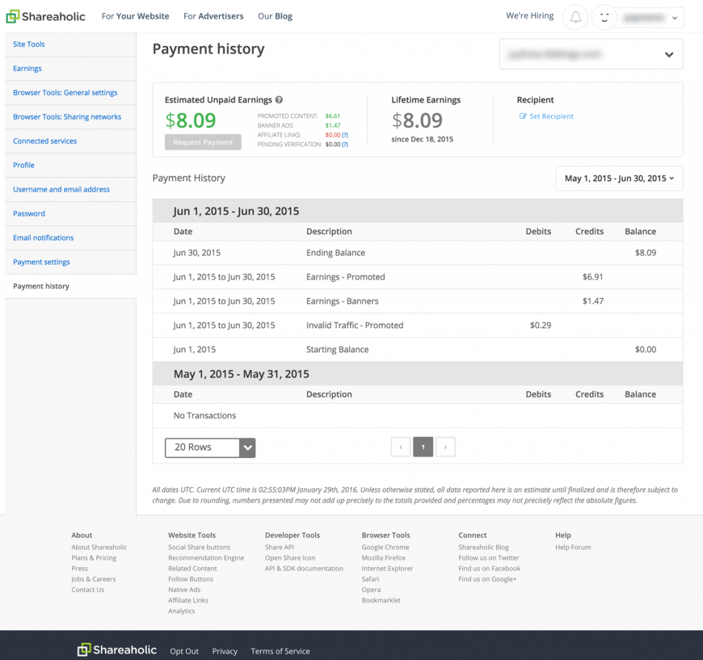 Payments History Preview