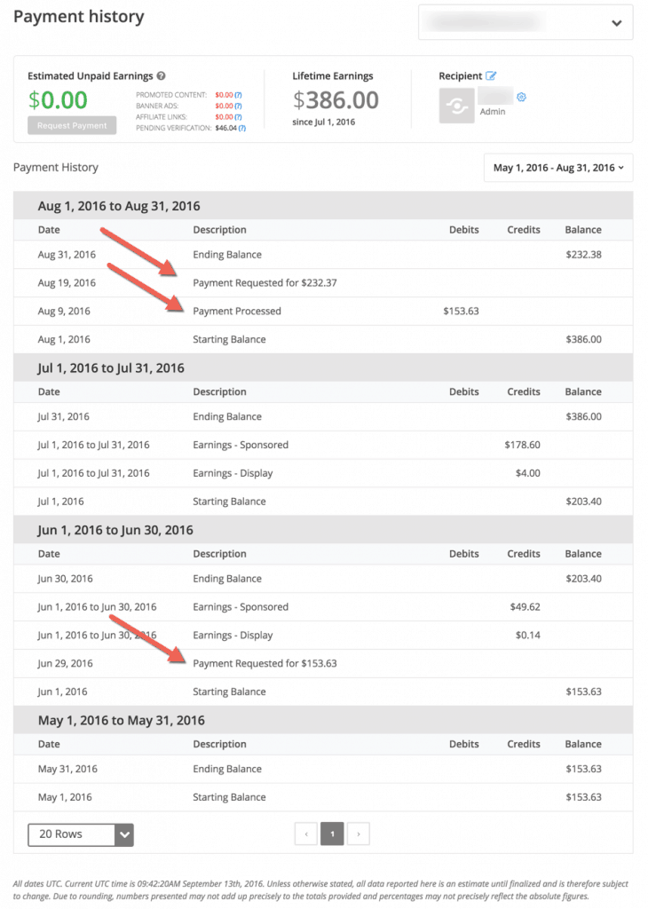 Payment History