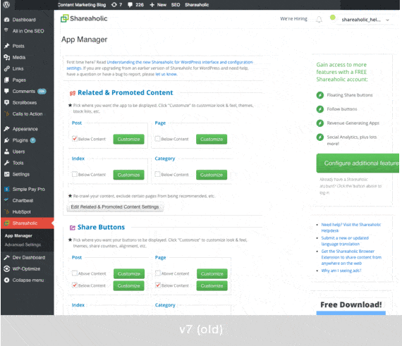 Shareaholic WordPress