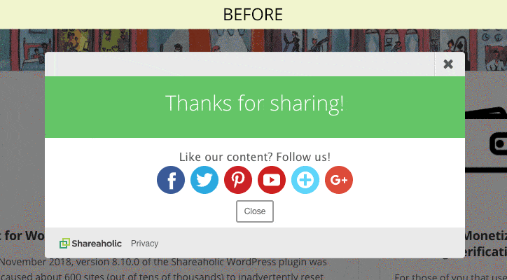 Post Share Prompt Modal