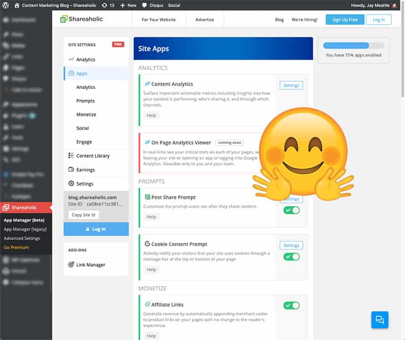 New Shareaholic WordPress Plugin